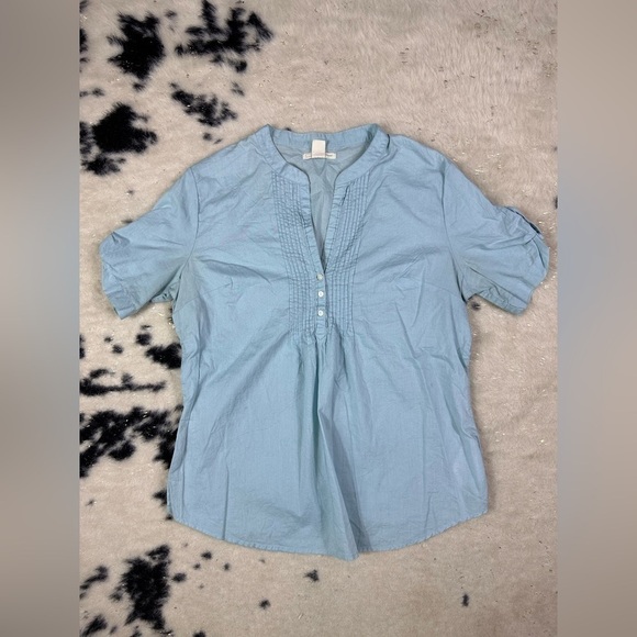 Levi’s San Francisco Women’s Blue Short Sleeve Blouse Size Medium - Picture 1 of 6